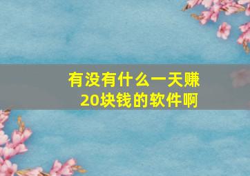 有没有什么一天赚20块钱的软件啊