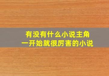 有没有什么小说主角一开始就很厉害的小说