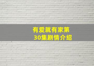 有爱就有家第30集剧情介绍