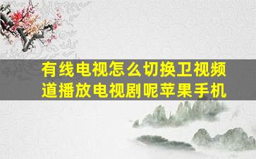 有线电视怎么切换卫视频道播放电视剧呢苹果手机