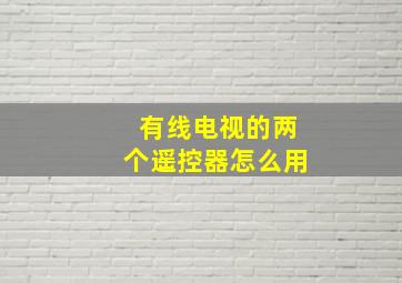 有线电视的两个遥控器怎么用