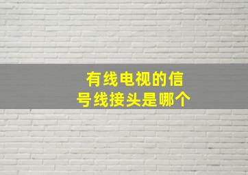 有线电视的信号线接头是哪个