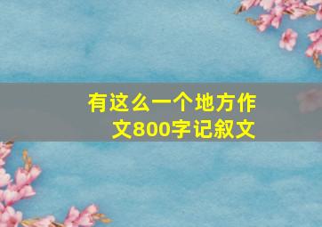 有这么一个地方作文800字记叙文