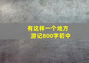 有这样一个地方游记800字初中