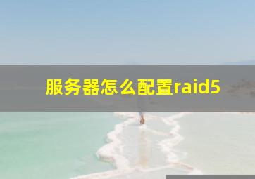 服务器怎么配置raid5