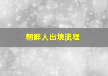 朝鲜人出境流程