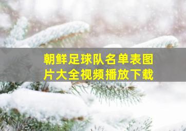 朝鲜足球队名单表图片大全视频播放下载