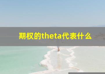 期权的theta代表什么