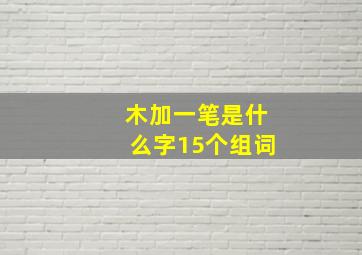 木加一笔是什么字15个组词