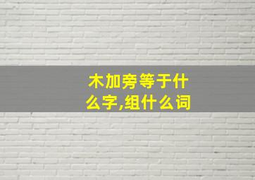 木加旁等于什么字,组什么词