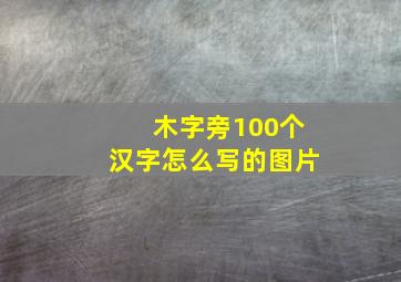 木字旁100个汉字怎么写的图片