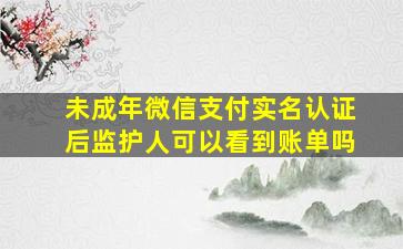 未成年微信支付实名认证后监护人可以看到账单吗