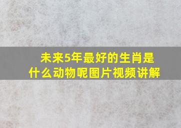 未来5年最好的生肖是什么动物呢图片视频讲解