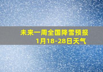 未来一周全国降雪预报1月18-28日天气