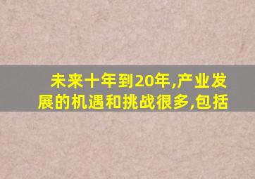 未来十年到20年,产业发展的机遇和挑战很多,包括