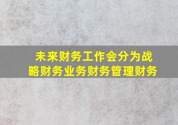 未来财务工作会分为战略财务业务财务管理财务