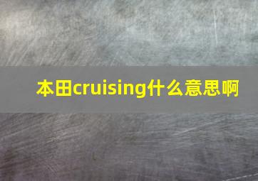 本田cruising什么意思啊