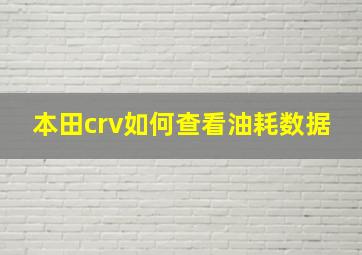 本田crv如何查看油耗数据