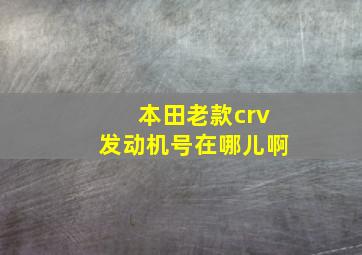 本田老款crv发动机号在哪儿啊