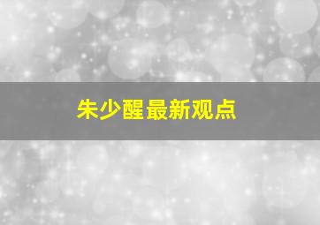 朱少醒最新观点