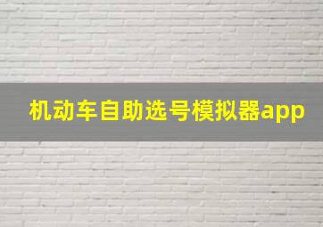 机动车自助选号模拟器app