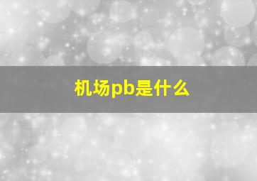 机场pb是什么