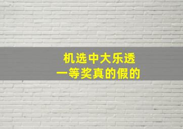 机选中大乐透一等奖真的假的