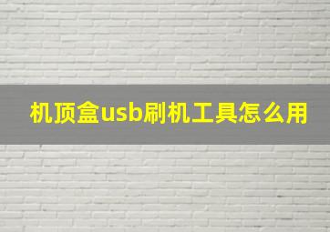 机顶盒usb刷机工具怎么用