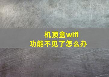 机顶盒wifi功能不见了怎么办