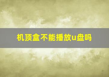 机顶盒不能播放u盘吗