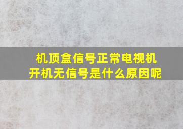 机顶盒信号正常电视机开机无信号是什么原因呢