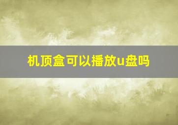 机顶盒可以播放u盘吗