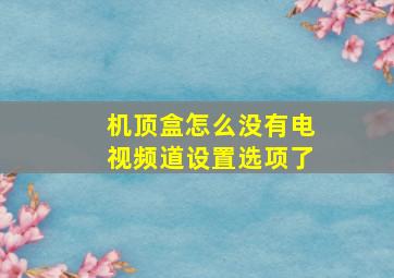 机顶盒怎么没有电视频道设置选项了