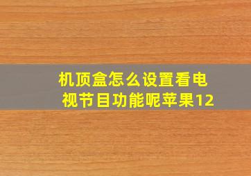 机顶盒怎么设置看电视节目功能呢苹果12