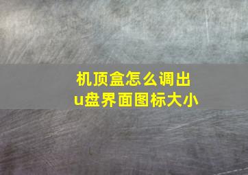 机顶盒怎么调出u盘界面图标大小