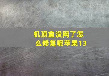 机顶盒没网了怎么修复呢苹果13