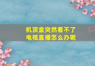 机顶盒突然看不了电视直播怎么办呢