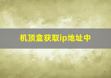 机顶盒获取ip地址中