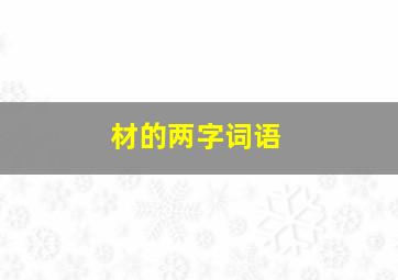 材的两字词语