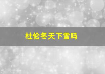 杜伦冬天下雪吗