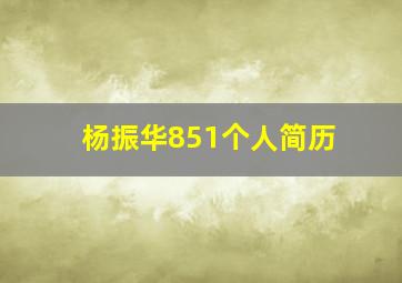 杨振华851个人简历