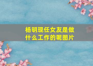 杨明现任女友是做什么工作的呢图片