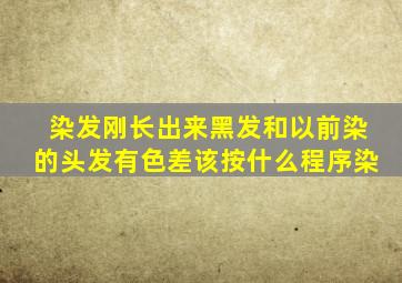 染发刚长出来黑发和以前染的头发有色差该按什么程序染