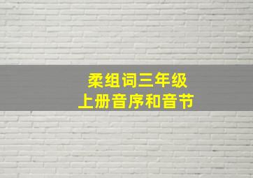 柔组词三年级上册音序和音节