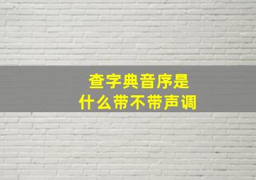 查字典音序是什么带不带声调