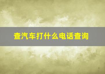 查汽车打什么电话查询