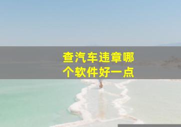 查汽车违章哪个软件好一点