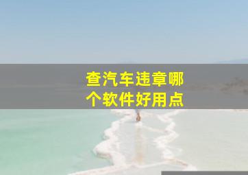 查汽车违章哪个软件好用点