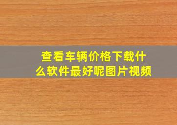 查看车辆价格下载什么软件最好呢图片视频