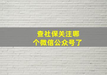 查社保关注哪个微信公众号了